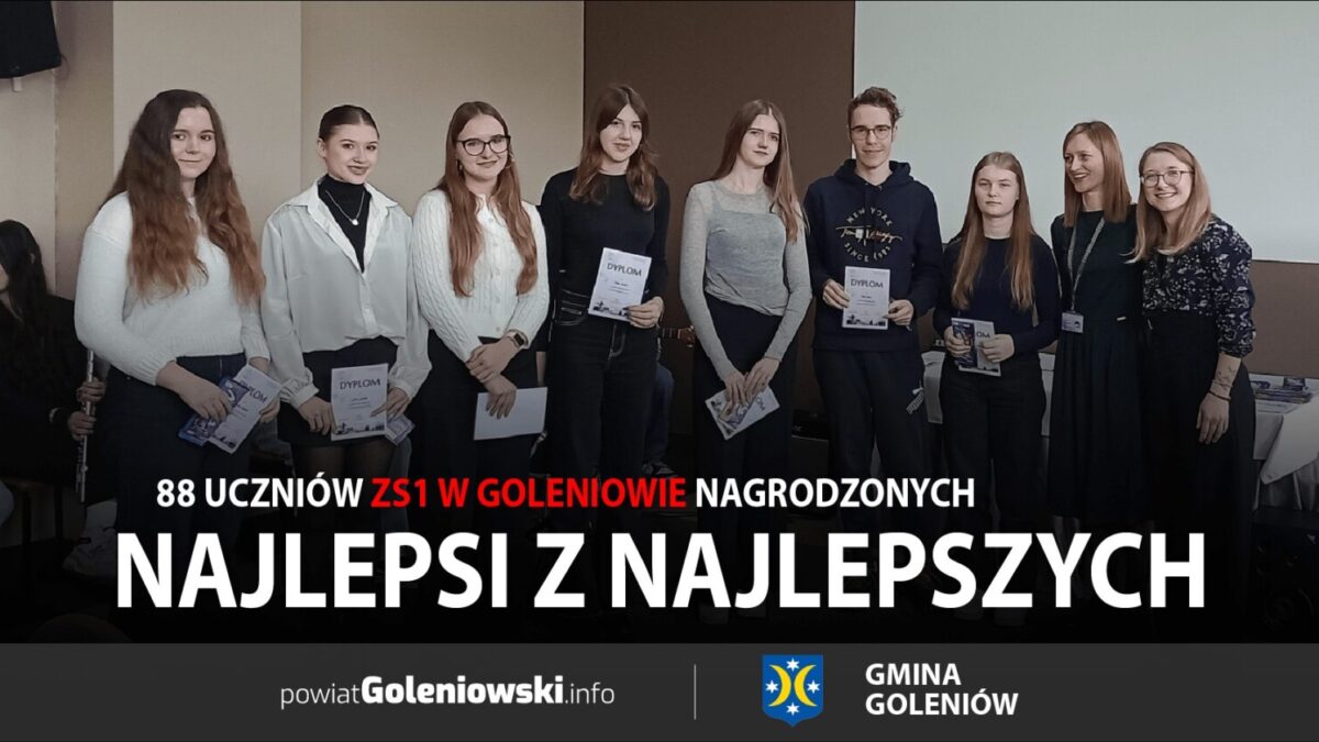 88 uczniów ZS1 w Goleniowie nagrodzonych za wysokie wyniki w nauce