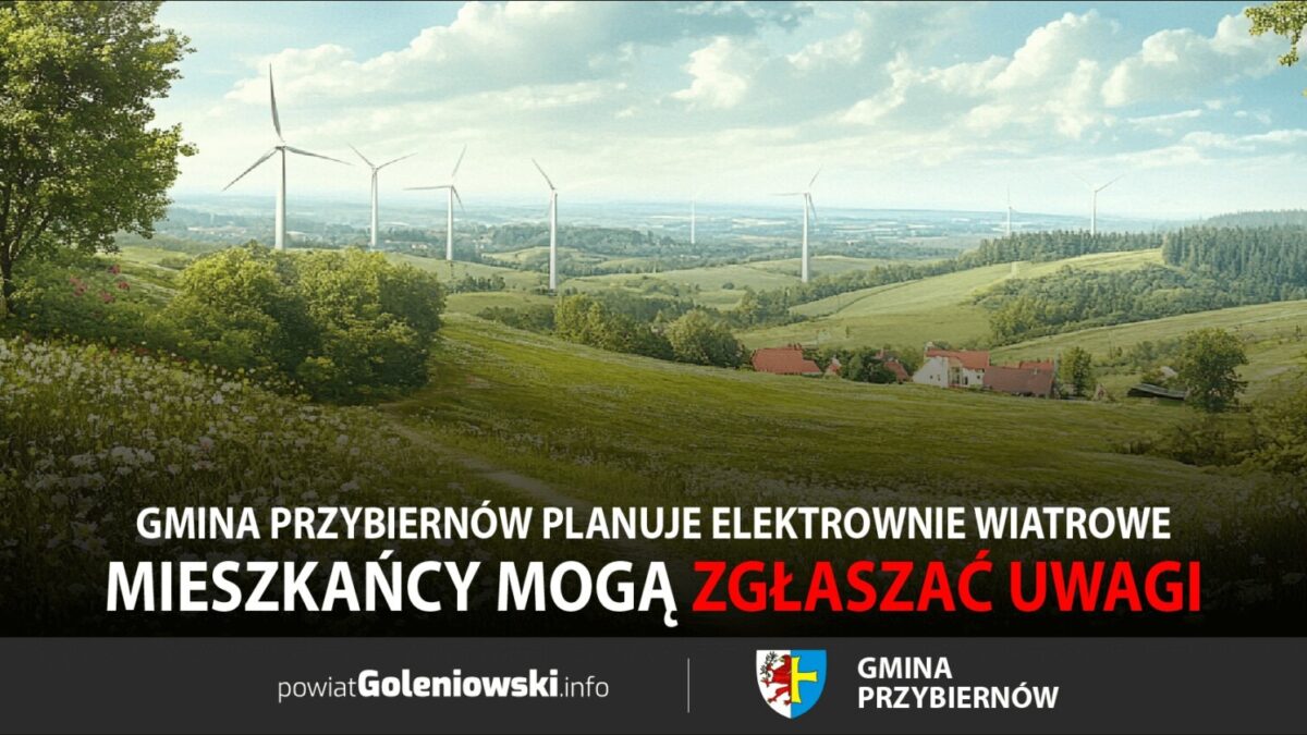 Gmina Przybiernów planuje elektrownie wiatrowe. Mieszkańcy mogą zgłaszać uwagi