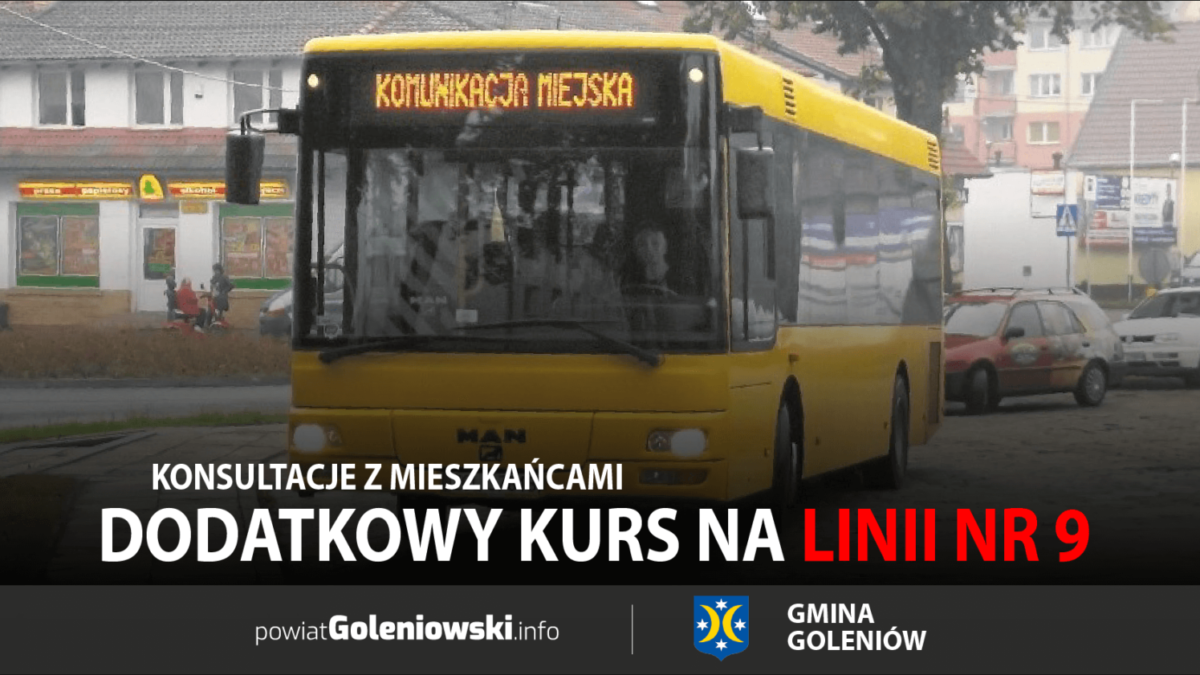 Gmina Goleniów planuje dodatkowy kurs na linii nr 9 – konsultacje z mieszkańcami