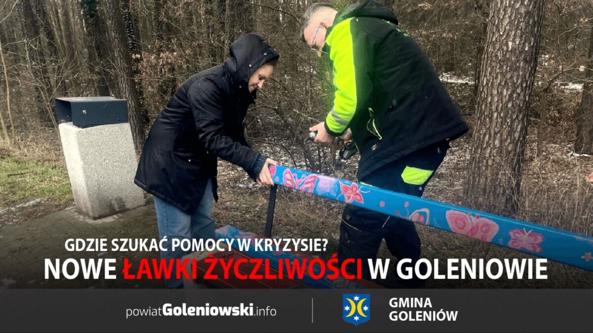 Nowe ławki życzliwości w Goleniowie – gdzie szukać pomocy w kryzysie?