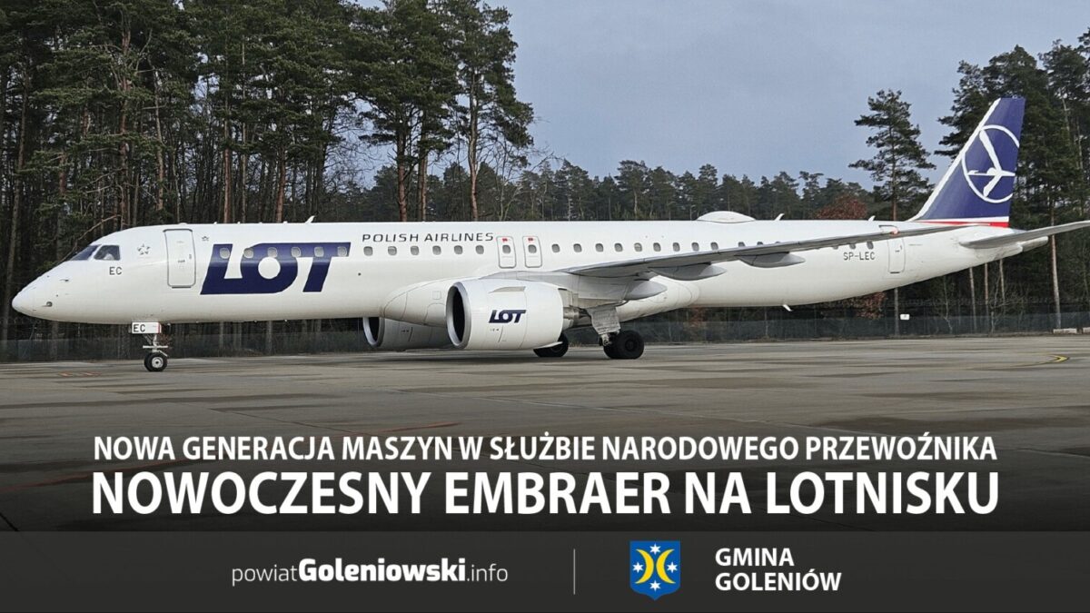 Nowoczesny Embraer 195-E2 wylądował po raz pierwszy na lotnisku w Goleniowie