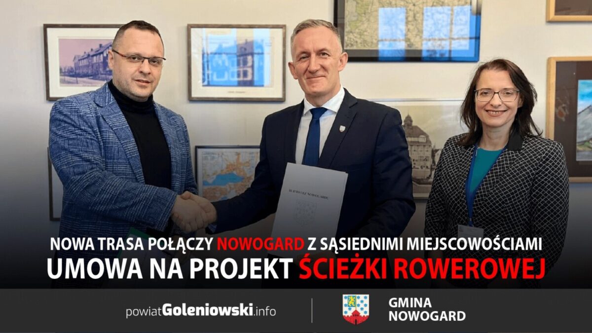 Podpisano umowę na projekt nowej ścieżki rowerowej w gminie Nowogard