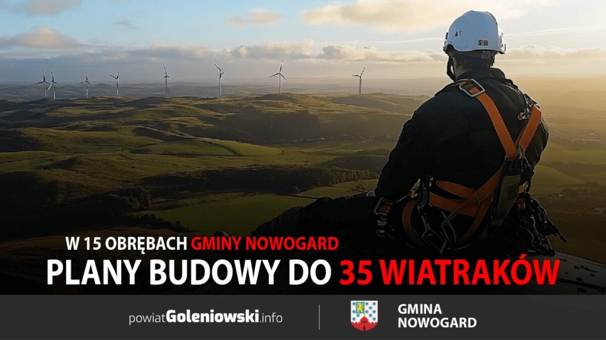 Plany budowy do 35 turbin wiatrowych w kilkunastu obrębach gminy Nowogard