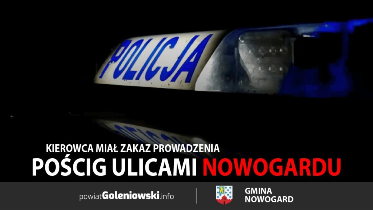 Szaleńczy pościg ulicami Nowogardu. Kierowca miał zakaz prowadzenia