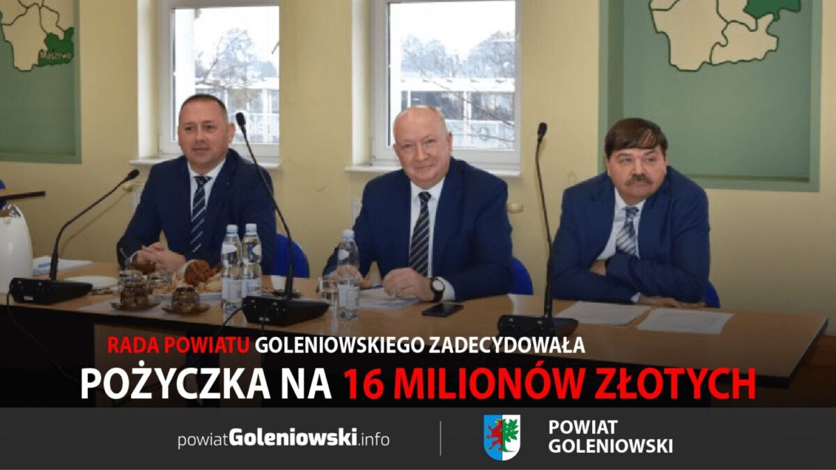 Rada Powiatu Goleniowskiego zadecydowała o pożyczce w formie obligacji na 16 milionów złotych