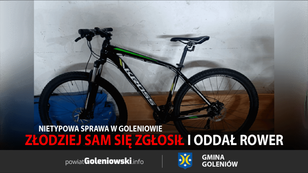 Złodziej sam się zgłosił i oddał rower. Nietypowa sprawa w Goleniowie