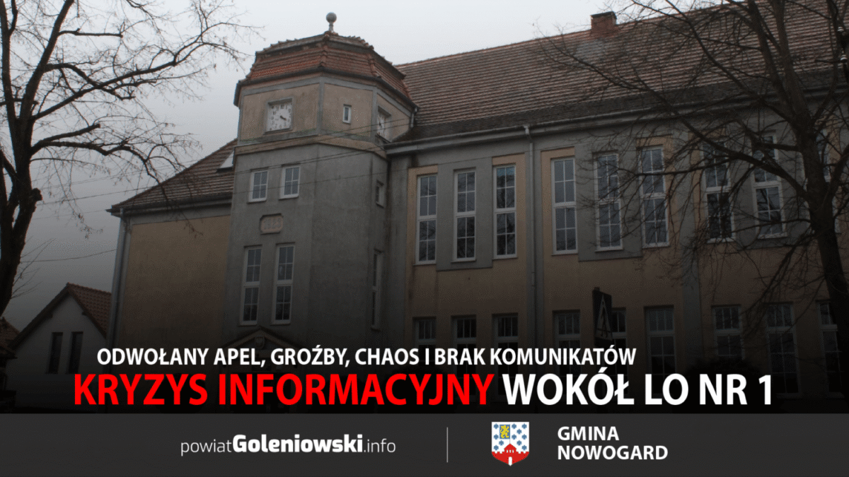 Odwołany apel, groźby, chaos i brak komunikatów. Kryzys informacyjny wokół LO nr 1 w Nowogardzie
