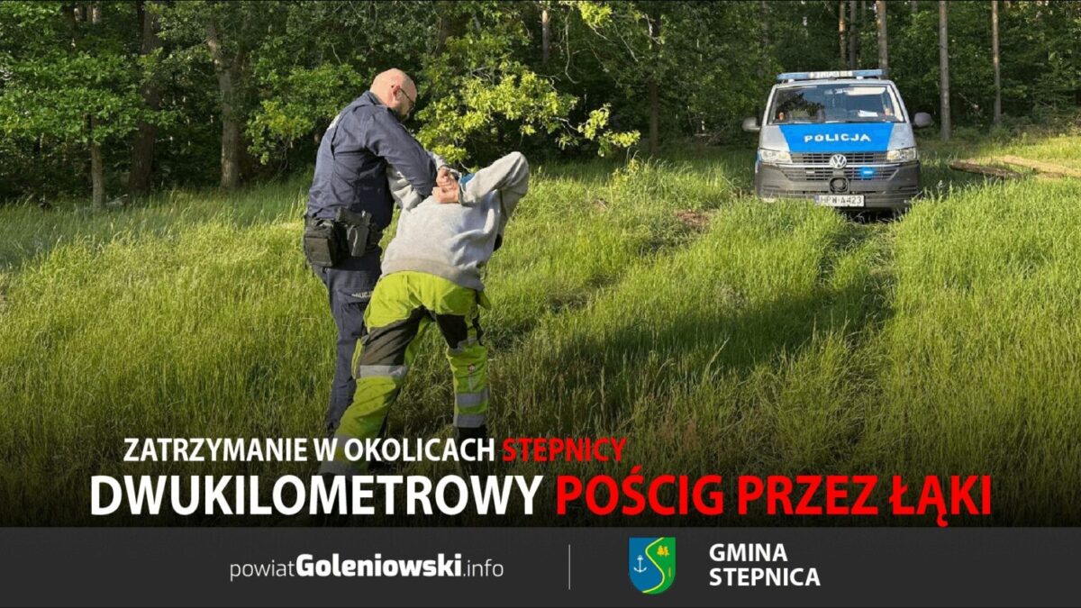 Dwukilometrowy pościg zakończył się zatrzymaniem w okolicach Stepnicy