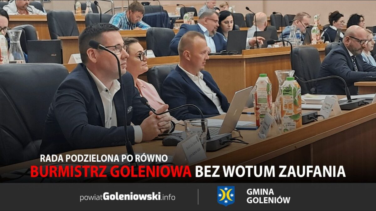 Burmistrz Goleniowa bez wotum zaufania. Rada podzielona po równo