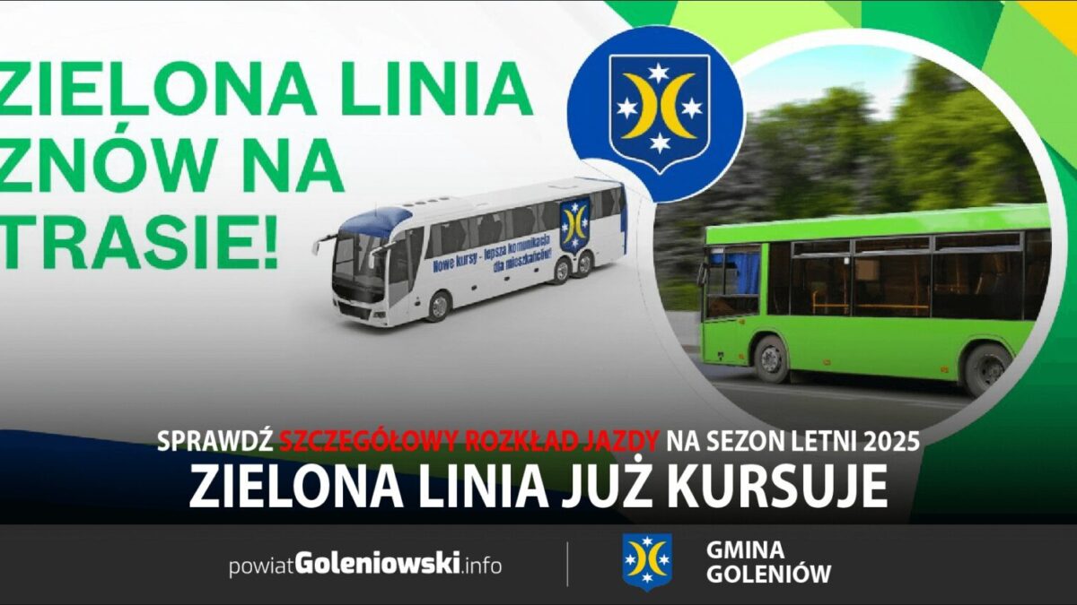 Zielona Linia powraca do Goleniowa. Sprawdź szczegółowy rozkład jazdy na sezon letni 2025