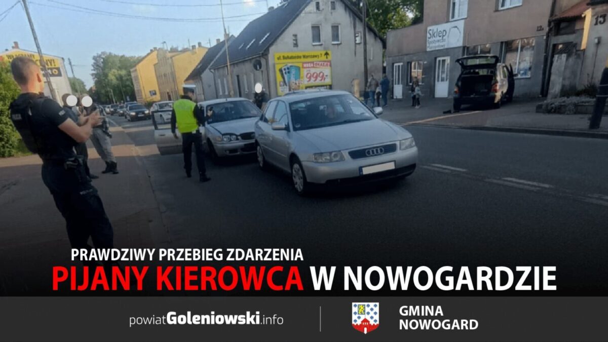 Pijany kierowca w Nowogardzie: Świadkowie ujawniają prawdziwy przebieg zdarzenia