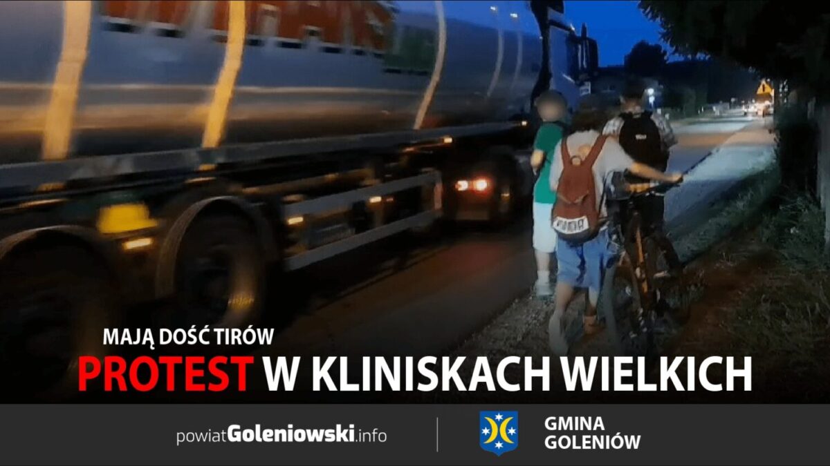 Mieszkańcy Klinisk Wielkich organizują protest przeciwko ruchowi ciężarówek