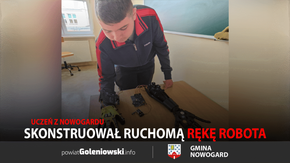 Uczeń z Nowogardu skonstruował ruchomą rękę robota wykorzystując druk 3D
