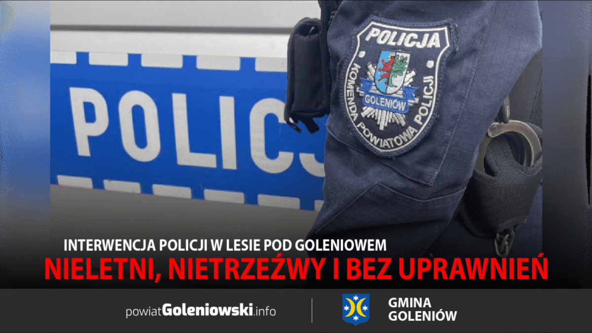 Nieletni, nietrzeźwy i bez uprawnień. Interwencja policji w lesie pod Goleniowem