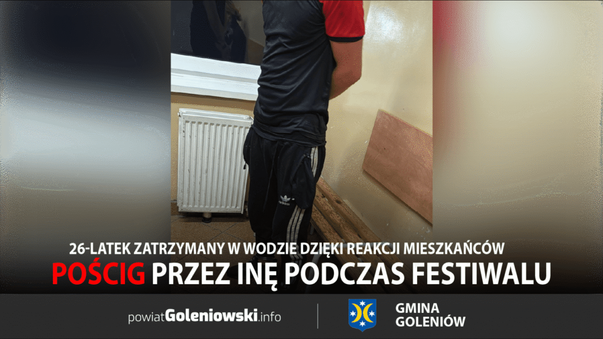 Pościg przez Inę podczas festiwalu. 26-latek zatrzymany w wodzie dzięki reakcji mieszkańców