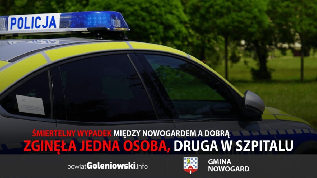 Śmiertelny wypadek między Nowogardem a Dobrą. Zginęła jedna osoba, druga w szpitalu