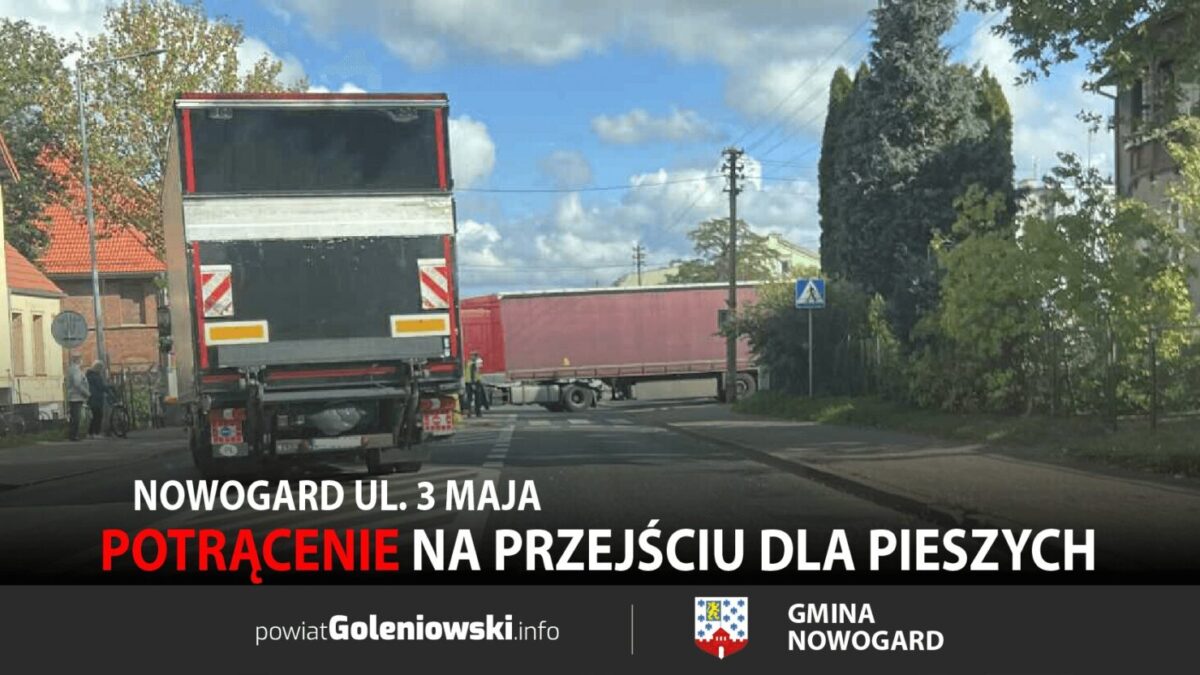 Potrącenie kobiety na przejściu dla pieszych w Nowogardzie