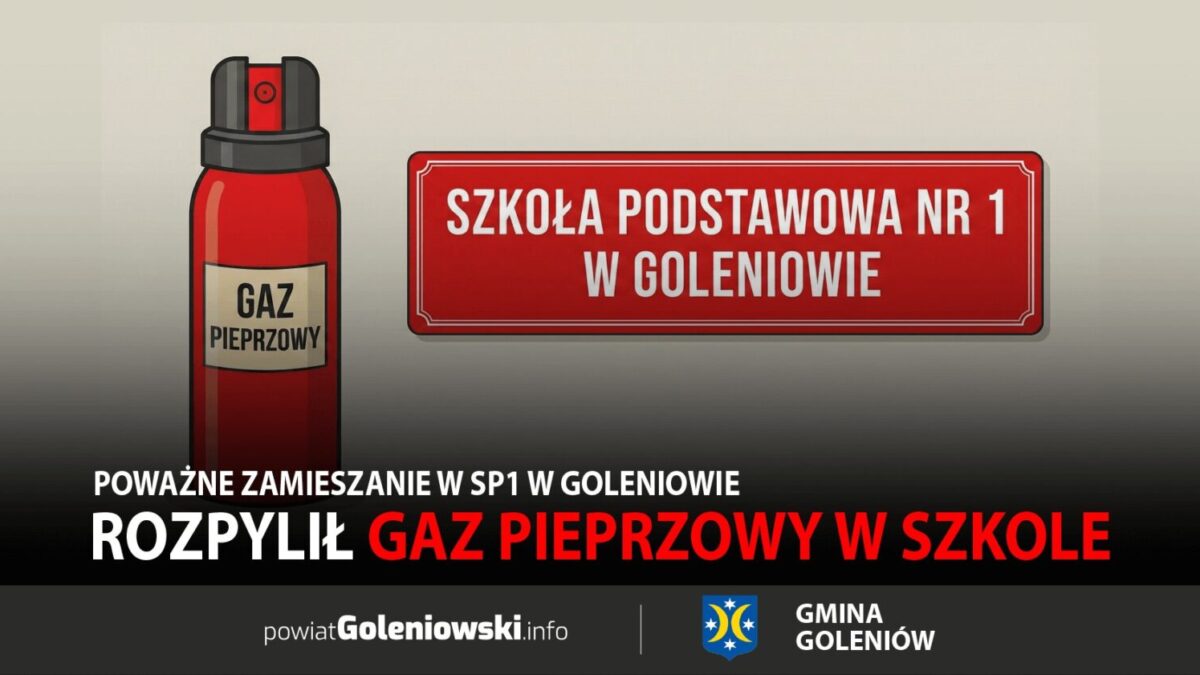Rozpylił gaz pieprzowy w&nbsp;szkole. Poważne zamieszanie w&nbsp;SP1 w&nbsp;Goleniowie