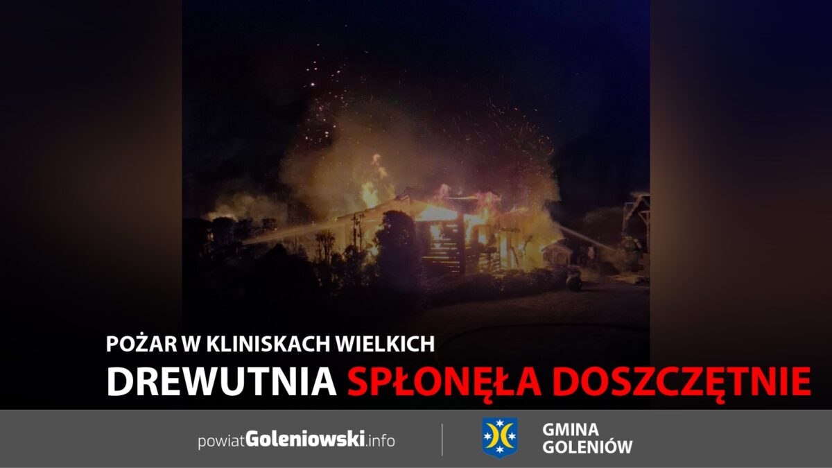 Pożar w&nbsp;Kliniskach Wielkich. Drewutnia spłonęła doszczętnie