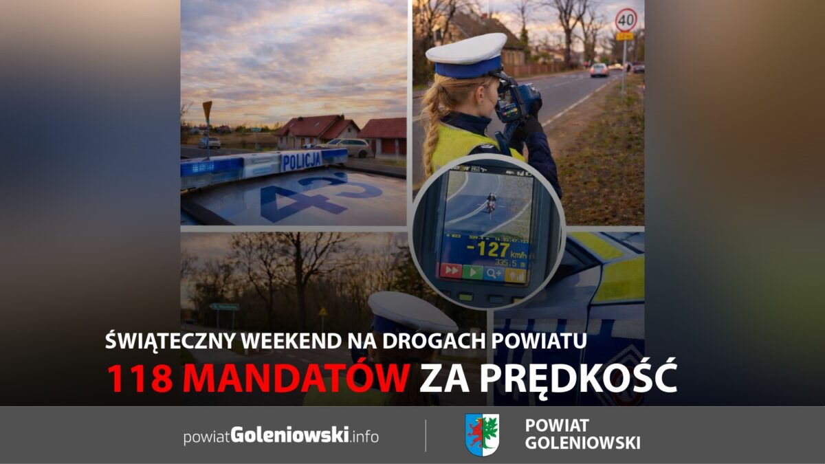 118 mandatów za&nbsp;prędkość. Świąteczny weekend na&nbsp;drogach powiatu