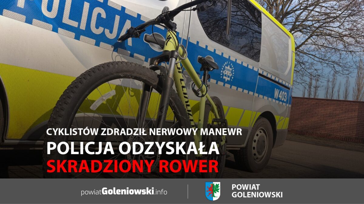 Policja odzyskała skradziony rower. Cyklistów zdradził nerwowy manewr