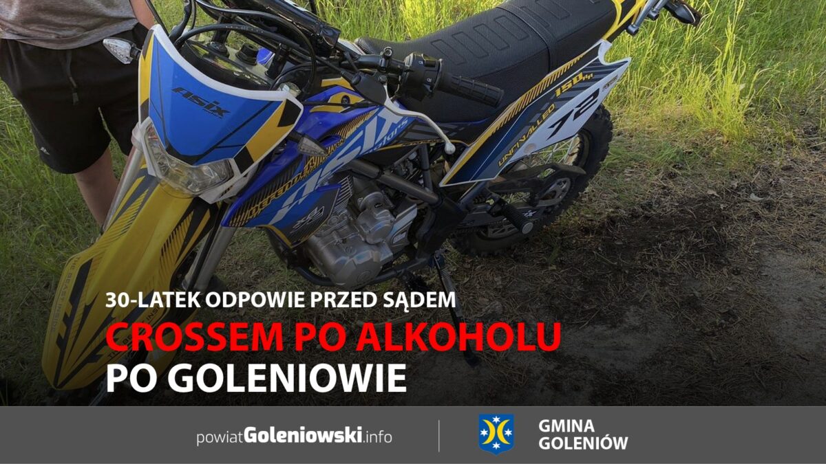 Crossem po&nbsp;alkoholu po&nbsp;Goleniowie. 30-latek odpowie przed&nbsp;sądem