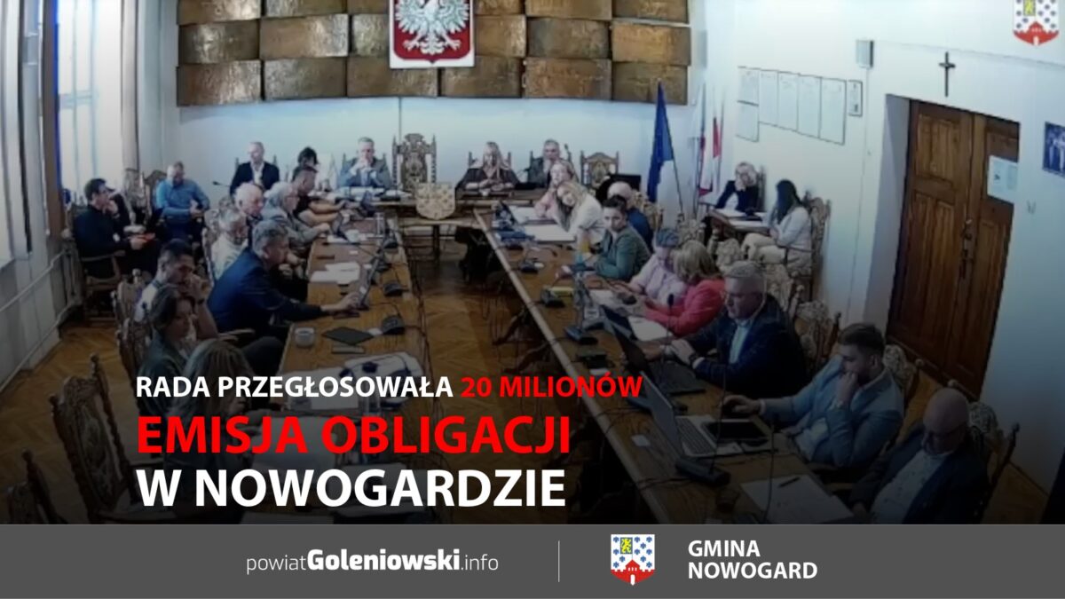 Emisja obligacji w&nbsp;Nowogardzie. Rada przegłosowała 20 milionów
