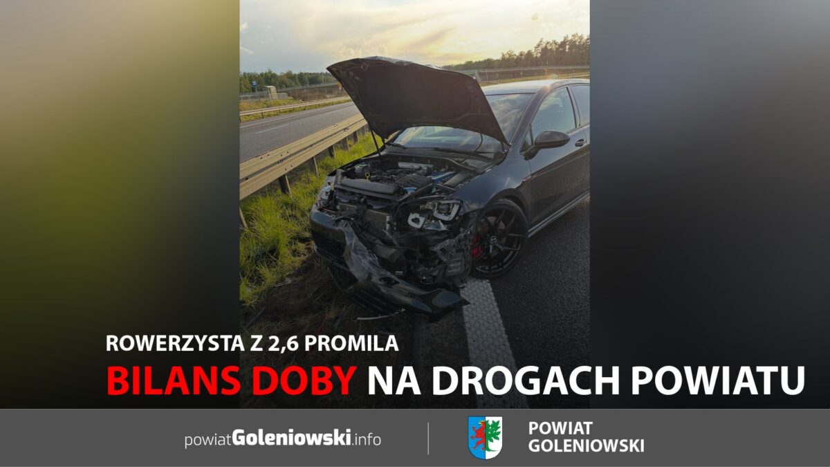 Bilans doby na&nbsp;drogach powiatu. Rowerzysta z&nbsp;2,6 promila