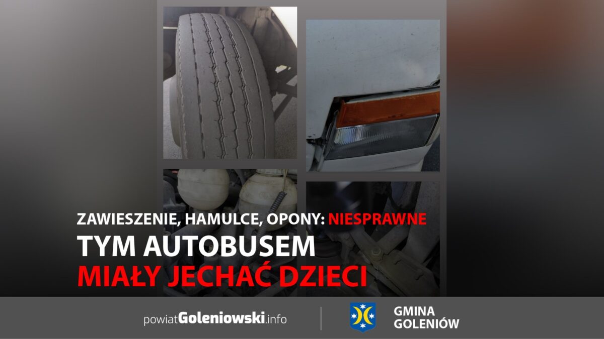 Tym autobusem miały jechać dzieci. Zawieszenie, hamulce, opony: niesprawne