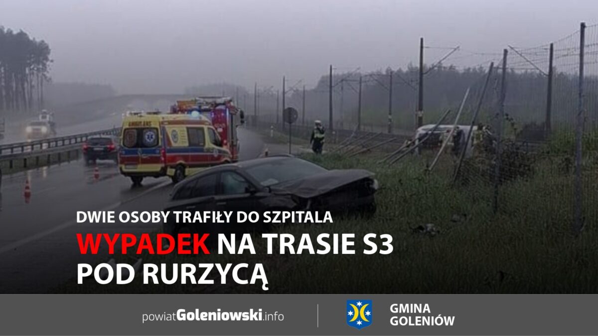 Wypadek na&nbsp;trasie S3 pod&nbsp;Rurzycą. Dwie osoby trafiły do&nbsp;szpitala
