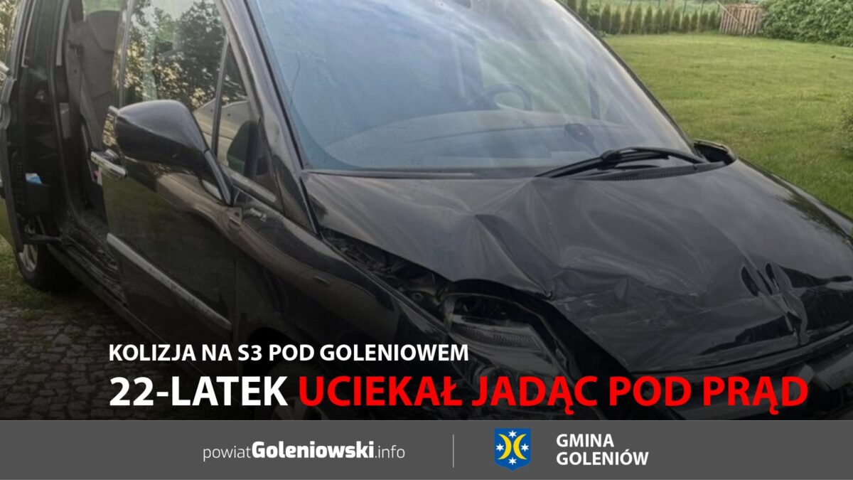 Kolizja na&nbsp;S3 pod&nbsp;Goleniowem. 22-latek uciekał jadąc pod&nbsp;prąd